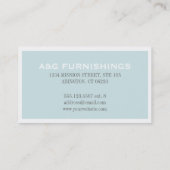 白縁ど単に柔エレガントらかい青のプロフェッショナル 名刺 (裏面)