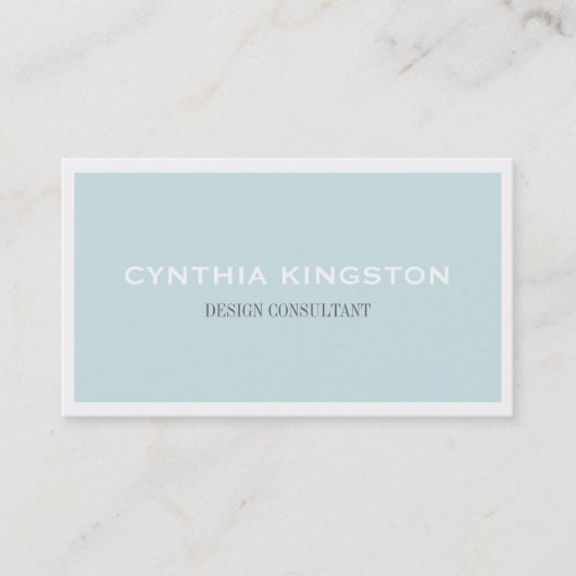 白縁ど単に柔エレガントらかい青のプロフェッショナル 名刺 (正面)