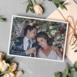 白縁ど書オーレ結婚イの写真 サンキューカード