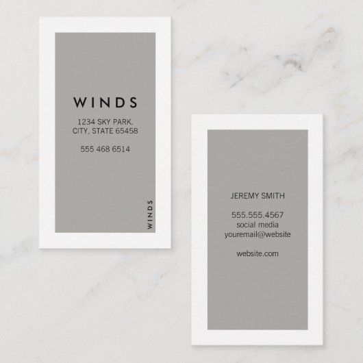 白縁ど（灰色） 名刺 (正面/裏面)