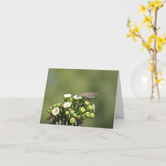 白羽の鳩 カード (黄色い花)