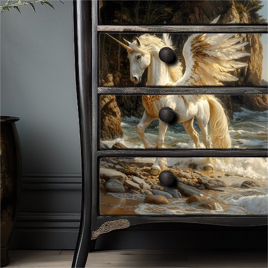 白翼ユニコーン神話的海ファンタジー馬 薄葉紙