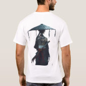 白背景なしサムライ封建武士 1X00005 Tシャツ (裏面)