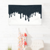 白背景にカスタムチャコールドリップ - モダンアートバナー 横断幕 (インサイチュ)