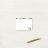 白背景にモダンな芸術的な黒の飛沫 ポストイット (デスク上)