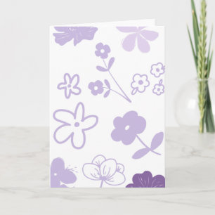 白背景にラベンダーの花 カード