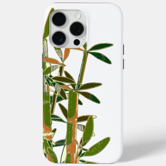 白背景に緑の竹が孤立 Case-Mate iPhoneケース (裏面)