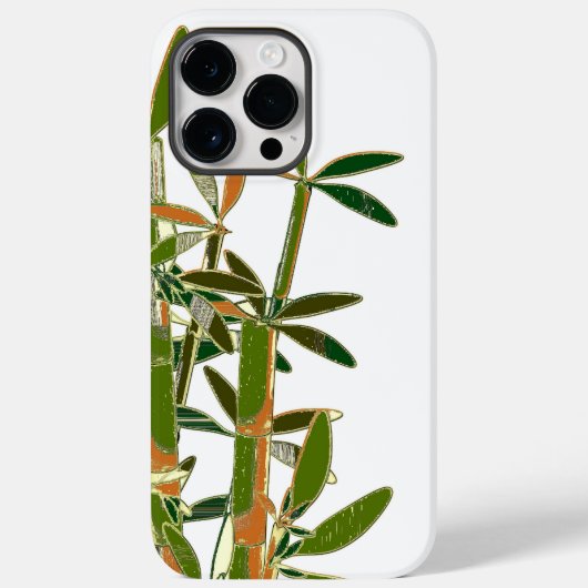 白背景に緑の竹が孤立 Case-Mate iPhoneケース (裏面)