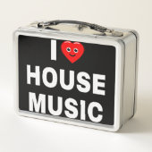 白背景に黒で"I LOVE HOUSE MUSIC" メタルランチボックス (裏面)