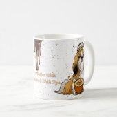 白背景のかわいいシーズー コーヒーカップ (正面右)