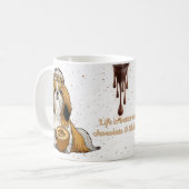 白背景のかわいいシーズー コーヒーカップ (正面左)