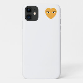 白背景のかわいい目とハートのiPhoneケース iPhone 11 ケース