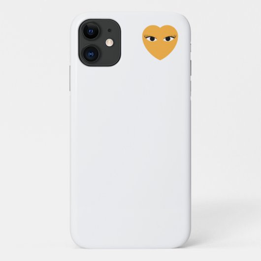白背景のかわいい目とハートのiPhoneケース Case-Mate iPhoneケース (裏面)