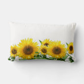 白背景のひまわり ランバークッション (裏面)