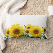 白背景のひまわり ランバークッション (ブランケット)