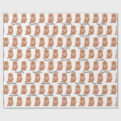 白背景のタビー猫の子猫の誕生日 ラッピングペーパー (フラット)