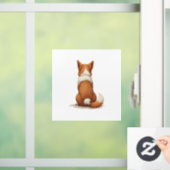 白背景のビンテージな犬の後ろ姿イラスト ウィンドウサイン (ホーム)