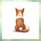 白背景のビンテージな犬の後ろ姿イラスト ウィンドウサイン (シート3)