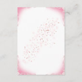 白背景のピンクの花の結婚式詳細カード エンクロージャーカード (裏面)