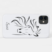 白背景のモダンな馬のシルエット画像アート Case-Mate iPhoneケース (裏面(横))