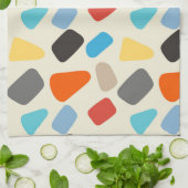 白背景の多色の小石 キッチンタオル (折り畳み)