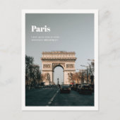 白背景の旅行地の名前の写真 ポストカード (正面)