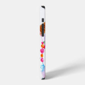 白背景の水彩ドクロ iPhoneケース (左側面)