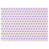 白背景の紫のハスの花とスイレンボク テーブルクロス (正面(横))