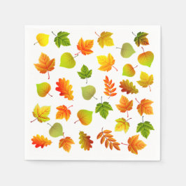 白背景の美しい紅葉 スタンダードカクテルナプキン