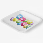 白背景の誕生日パーティーバルーン ペーパープレート (傾斜あり)