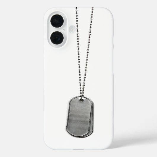 白背景の軍用ドッグタグ Case-Mate iPhoneケース (裏面)