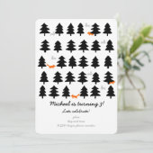 白背景の野生の森の列 招待状 (スタンド正面)