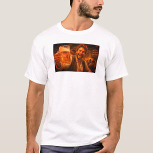 白背景の「Good Beer Good Times Good Friends」 Tシャツ