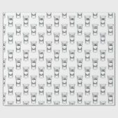 白背景 テキスト付きのショットグラス ラッピングペーパー (フラット)