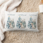 白腰枕に雪の極熊 ランバークッション (ブランケット)