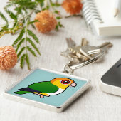 白膨らまされたオウム キーホルダー (側面)