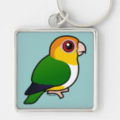 白膨らまされたオウム キーホルダー (正面)