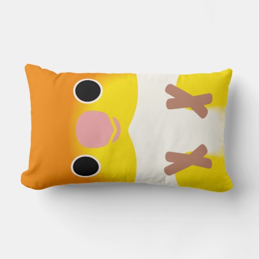 白膨らまされたシロハラインコ ランバークッション (正面)