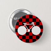 白自転車市松模様に 缶バッジ (正面&裏面)