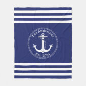 白航海のいかりファミリ名カラーを選択 フリースブランケット (正面)