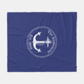 白航海のいかりファミリ名 フリースブランケット (正面(横))