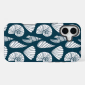 白航海のと海軍の貝殻模様 iPhoneケース (裏面横)