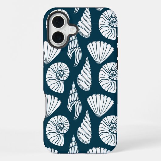 白航海のと海軍の貝殻模様 iPhoneケース (裏面)