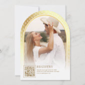 白航海のと金ゴールドいかりアーチブライダルシャワー 招待状 (裏面)