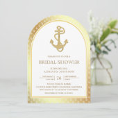 白航海のと金ゴールドいかりアーチブライダルシャワー 招待状 (スタンド正面)