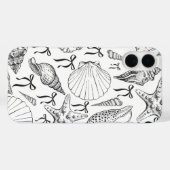 白航海のと黒の貝殻の模様 Case-Mate iPhoneケース (裏面 (横))