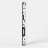 白航海のと黒の貝殻の模様 iPhoneケース (右側面)