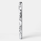 白航海のと黒の貝殻の模様 iPhoneケース (左側面)