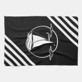 白航海の帆船/シーガル/サンセットシルエット キッチンタオル (横)