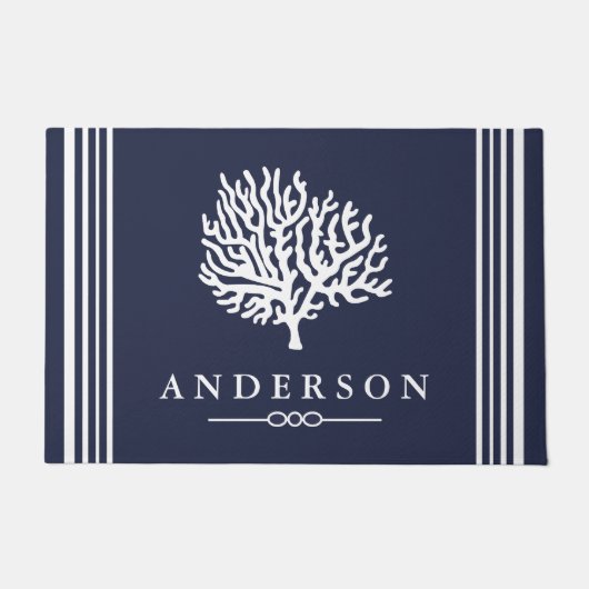 白航海の海サンゴ|パーソナライズされた| ドアマット (正面)